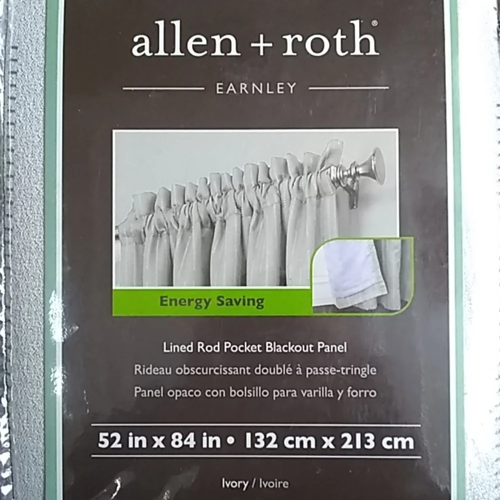 allen+roth Earnley Lined Rod Pocket Blackout pnl